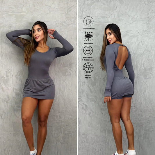 Vestido falda short mujer seamless
