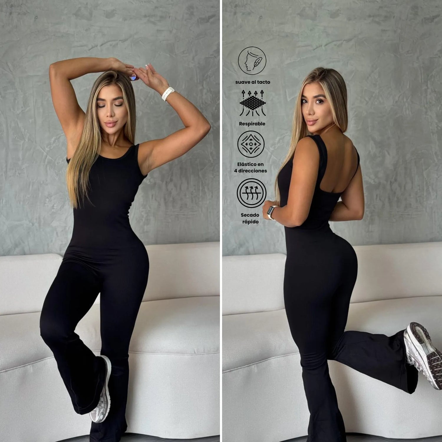 Enterizo deportivo seamless para mujer