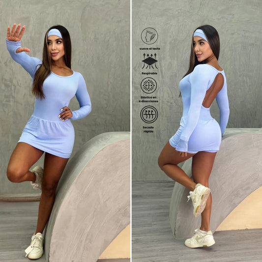 Vestido falda short mujer seamless